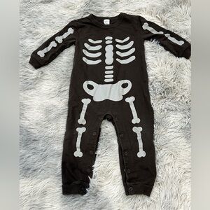 Carter's Black and Gray Skeleton Print Kids Footie